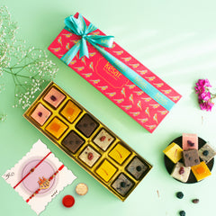 Assorted Cashew Fudge Gift Box With 2 Rakhis