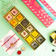 Assorted Cashew Fudge Gift Box With 2 Rakhis