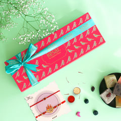 Assorted Cashew Fudge Gift Box With 2 Rakhis