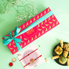 Assorted Baklava Delight Gift Box With 2 Rakhis