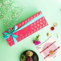 Artisanal Premium Assorted Laddoo 12 pcs in a Fancy Gift Box With 2 Rakhis