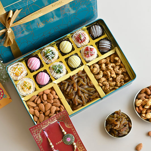 Luxury Mithai and Dry Fruit Rakhi Gift Box