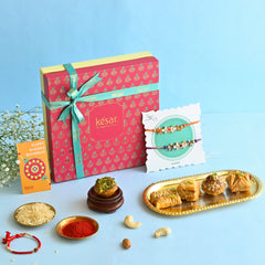 Baklawa Indulgence Box with Set of 2 Rakhi