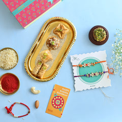 Baklawa Indulgence Box with Set of 2 Rakhi