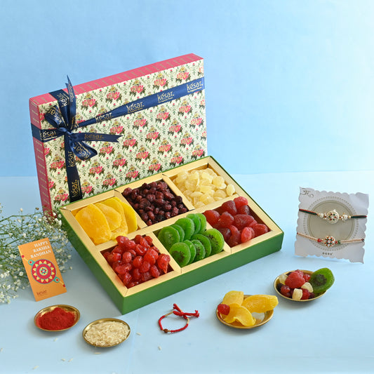 Classic Berry Gift Box with Set of 2 Rakhis