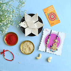 Shahi Kaju Katli Gift Box With Bhaiya Bhabhi Rakhi