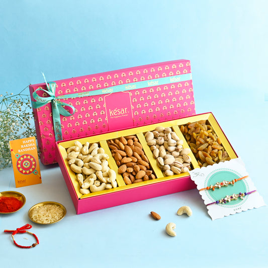Jaipur Pink Dry Fruit Rakhi Gift Box