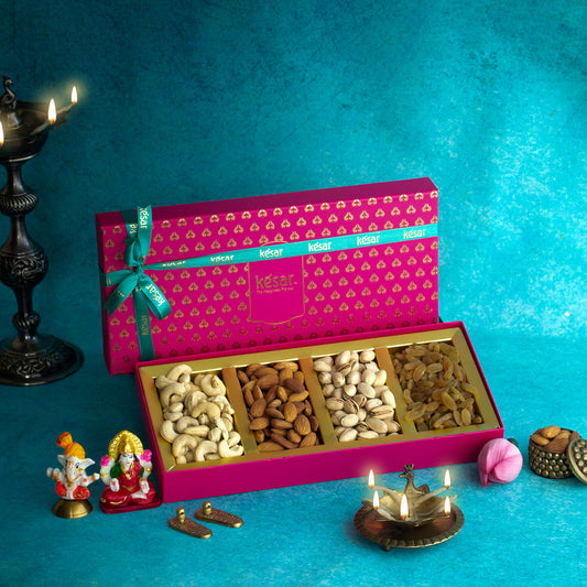 Festive Dryfruit Gift Box with Ganeshji and Laxmiji