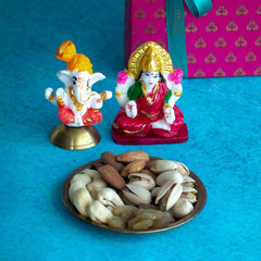 Festive Dryfruit Gift Box with Ganeshji and Laxmiji