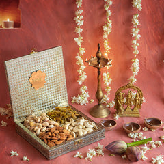 Fancy Metal Elephant Box With Dry Fruit 375Gm