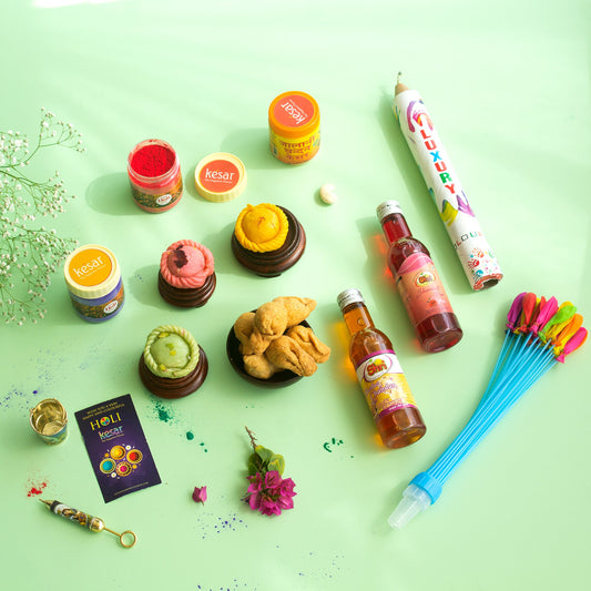 Family Holi Hamper Injute Basket