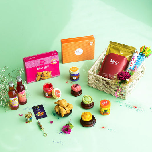 Family Holi Hamper Injute Basket