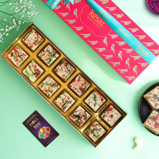 The Rangeela Kaju Katli Barfi With Herbal Colours